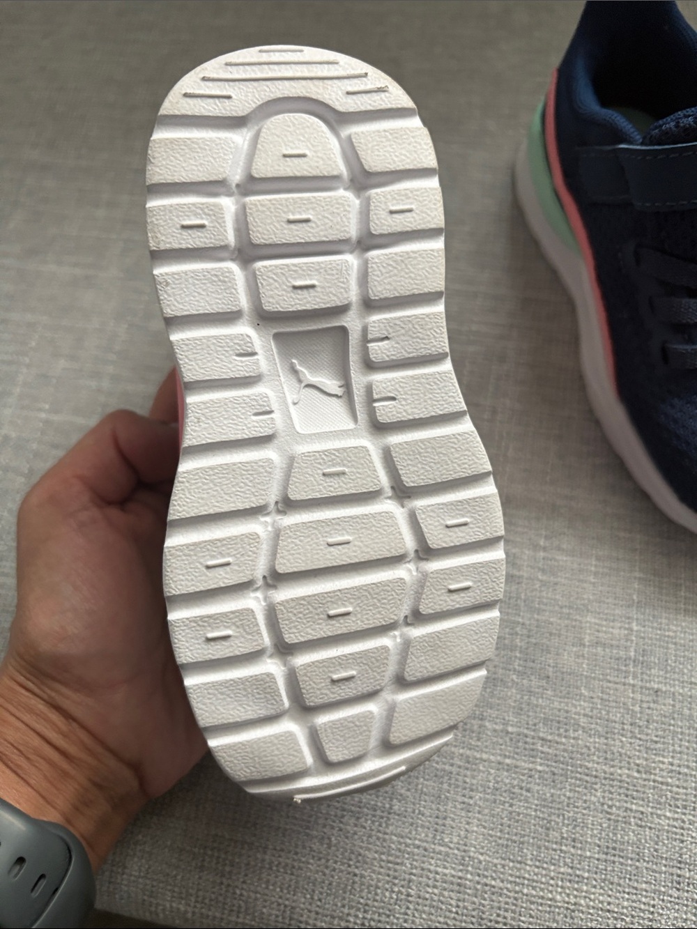 Puma Kids Navy and Pink Lightweight Sneakers - Picture 2 of 3